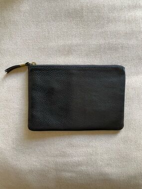Madewell Black Leather Zip Pouch